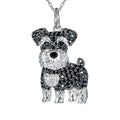 Cute Cartoon Tonguing Schnauzer Pendant Necklace for Women Fashion Ladies Puppy Animal Party Jewelry Accessories Dog Lovers Gift