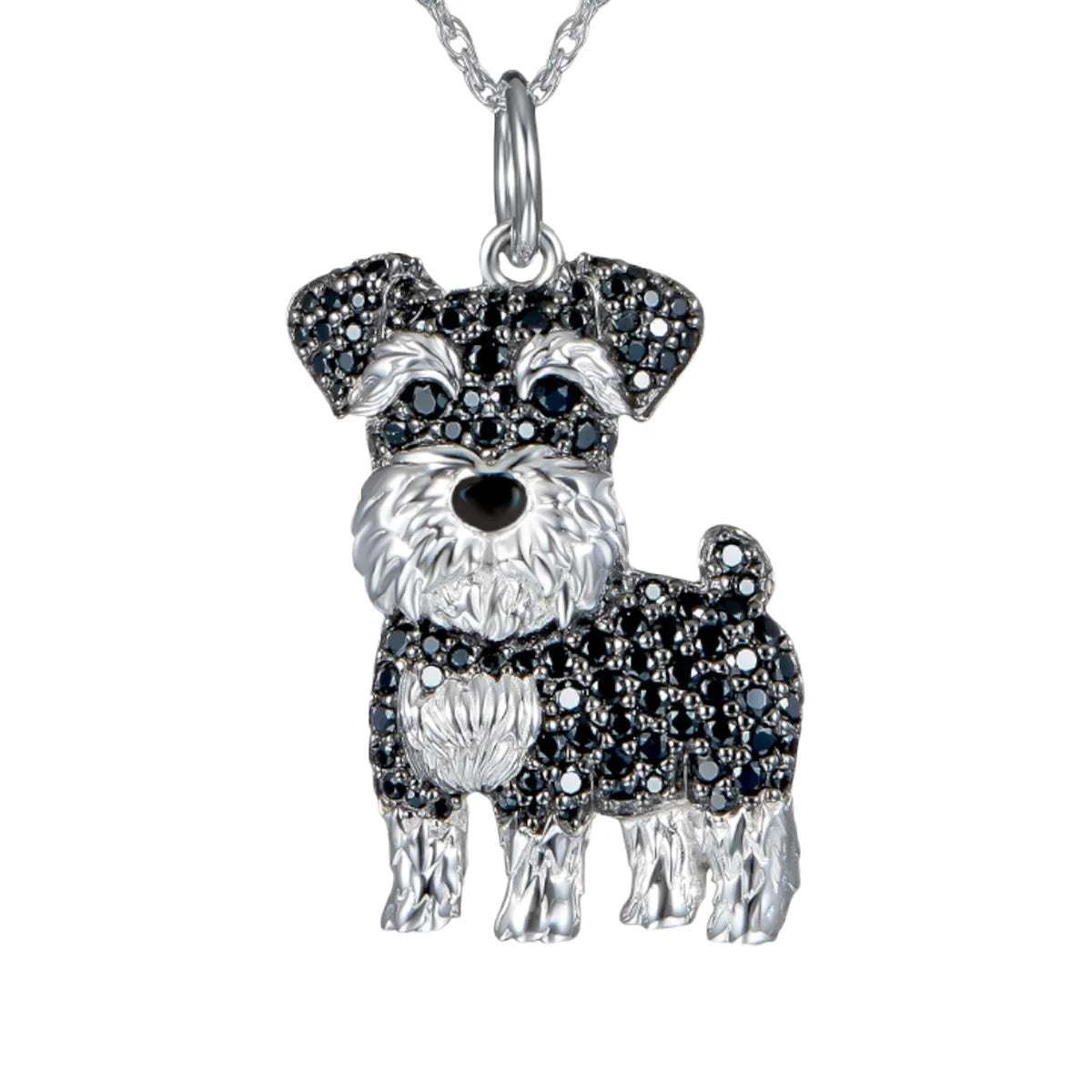 Cute Cartoon Tonguing Schnauzer Pendant Necklace for Women Fashion Ladies Puppy Animal Party Jewelry Accessories Dog Lovers Gift