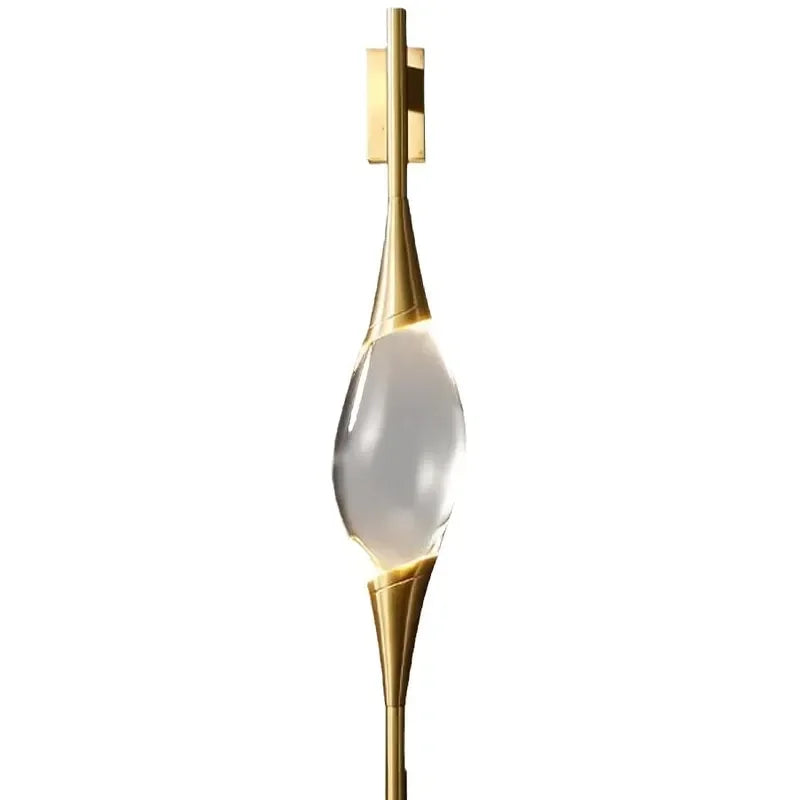 New Design Modern Full Copper Gold Crystal LED Wall Light for Living Room Home Hotel Decoration
