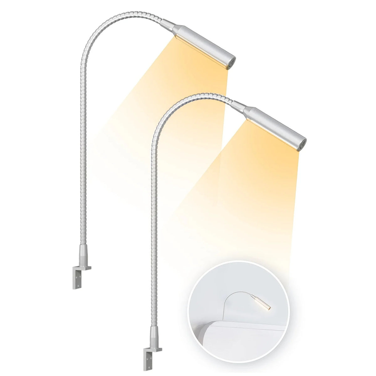 2pcs LED Reading Lamp with Dimming Function, LED Lighting with Touch Lamp Bed Lamp Bookcase Lamp, Book Reading Light for Bed