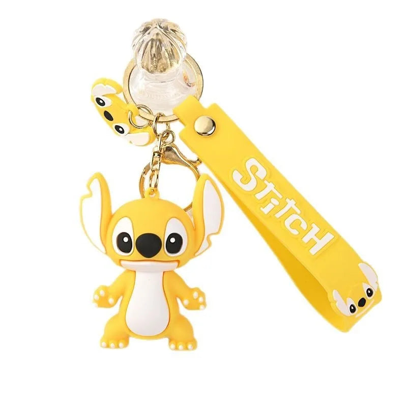 Kawaii Lilo & Stitch Toys Keychian Anime Stitch Pendant Keychain Sweet Pink Angel Keychians Women Car Keyring Girl Birthday Gift