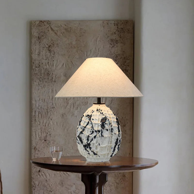 Pottery pot table lamp model room hotel bed and breakfast bedroom bedside lamp new Chinese decorative ornament