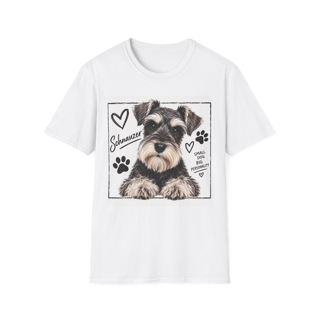 Schnauzer Dog Lover T-Shirt with Paw Prints