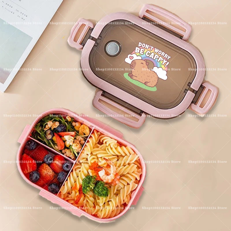 Capybara Bento Lunch Box Anime Animals Print Food Storage Containers Kids School Picnic Lunchbox Boys Girls Office Dinner Cases