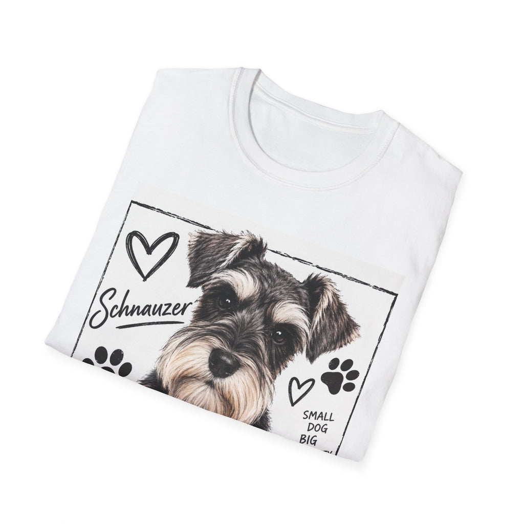 Schnauzer Dog Lover T-Shirt with Paw Prints