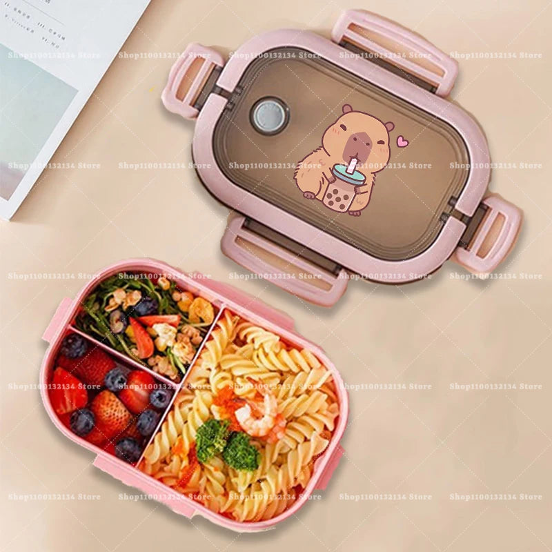Capybara Bento Lunch Box Anime Animals Print Food Storage Containers Kids School Picnic Lunchbox Boys Girls Office Dinner Cases