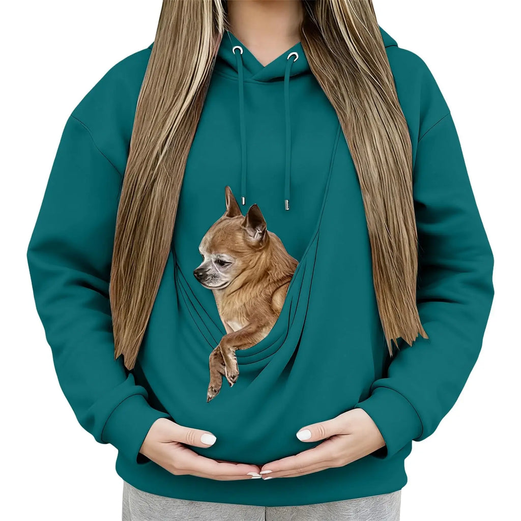Unisex Pet Carrier Hoodie Cat Dog Bag Design Athletic Long Sleeve Pullover Sweatshirt Multiple Colors Daily Wear Fashion Apparel