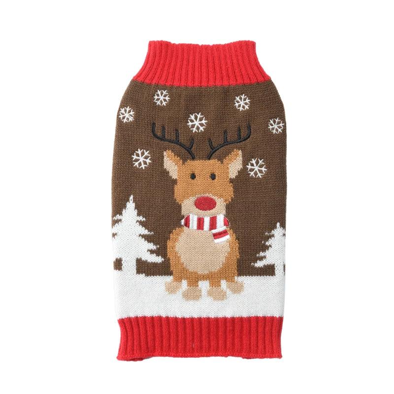 Winter Dog Clothes Christmas Holiday Sweater Chihuahua Teddy Outfit Coat for Small Medium Large Dog and Cat Autumn Warm