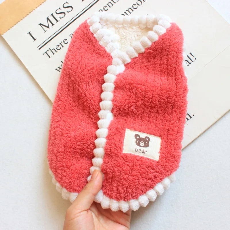 Pet Dog Warm Coat Winter Dog Clothes Kitten Puppy Vest Fleece Dog Costume Chihuahua Bichon Clothing Cardigan Girls Dog Apparel