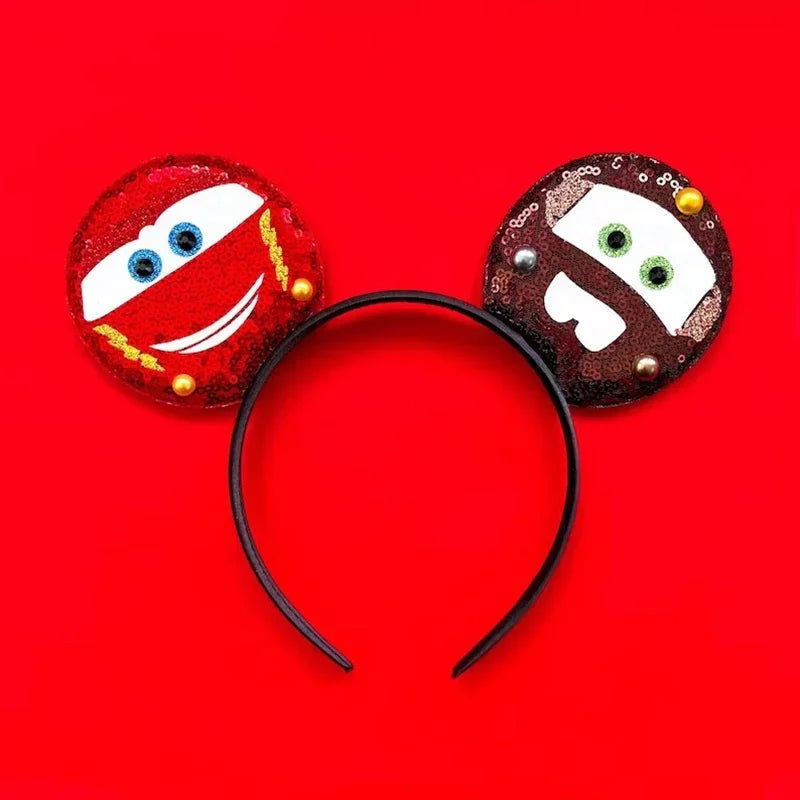 Cute Lilo & Stitch Headbands for Girls Leaves Ears Hair Bands Kids Disney Angel Hair Accessories Women Sequins Bow Baby Headwear