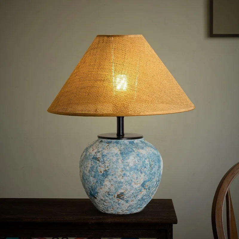 For Wabi-Sabi Style Ceramic Lamp, Bedside Decoration for Hotel, Living Room & Bedroom