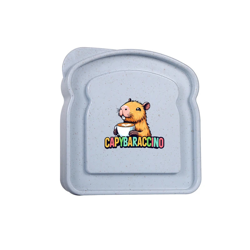 Capybara Sandwich Food Storage Case Container Salad Fruits Snack Storage Box with Lid Reusable Microwave Lunch Box Bread Case
