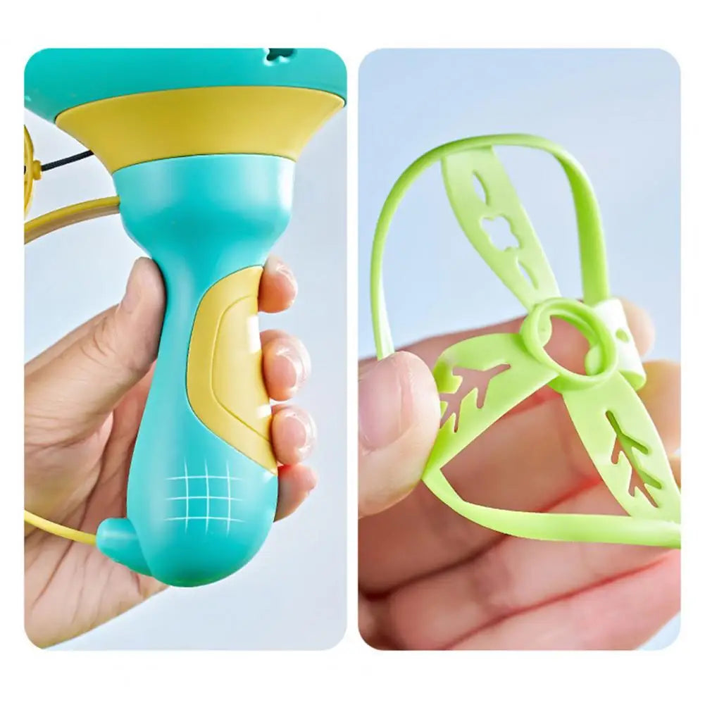 Flying Saucer Disc Launcher Kids Flying Toys Pull String UFO Throw Catch Outdoor Sport Propeller Children Toy Gifts For Boy Girl