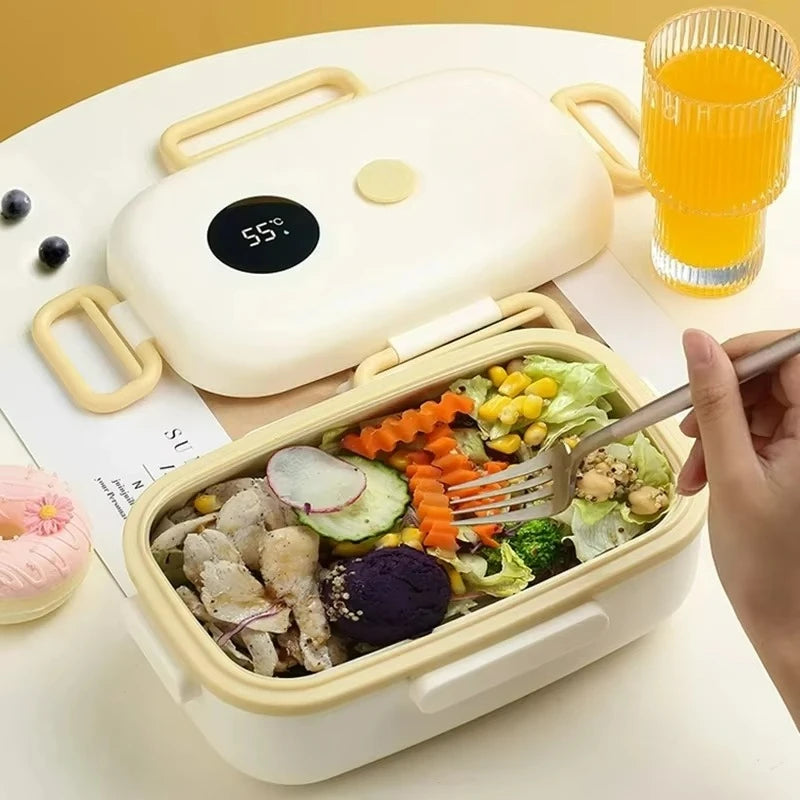 New Thermal Insulation Lunch Box For Men Women Kids Intelligent Display Temperature Bento Food Box Plastic Containers