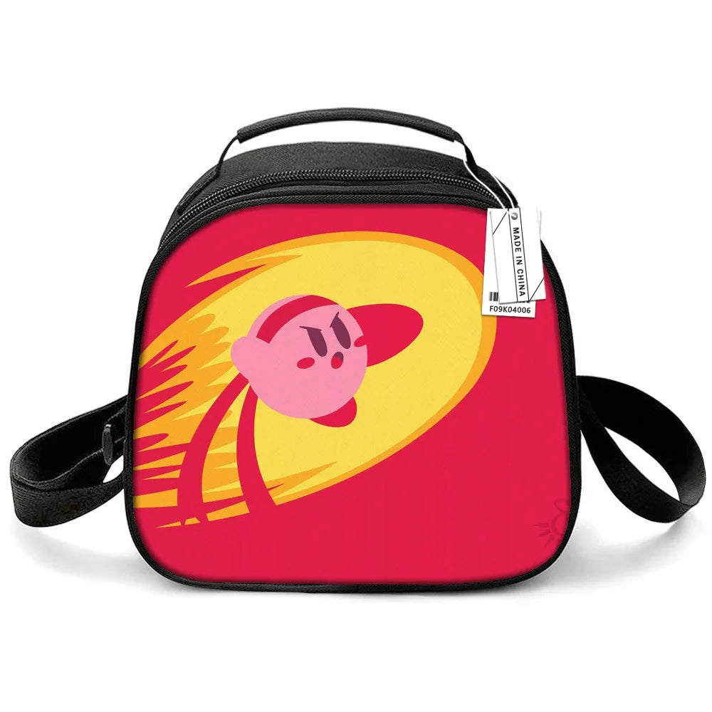 Kirby Game Cute Cartoon Print Insulated Lunch Bag Portable Meal Container Thermal Bag Tote Picnic Lunch Box