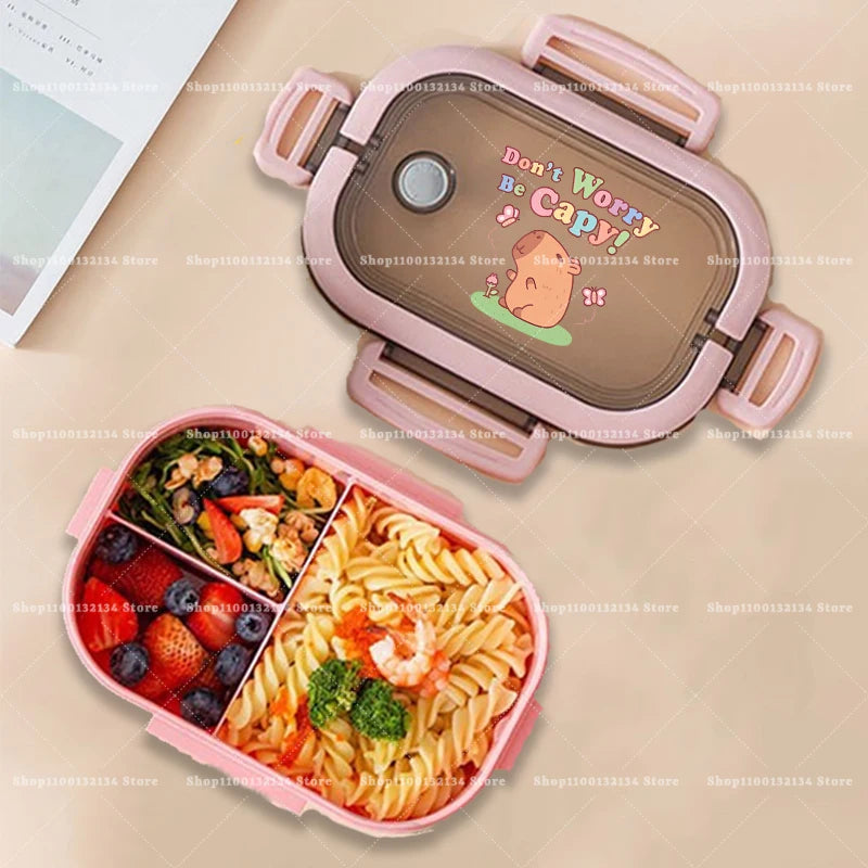 Capybara Bento Lunch Box Anime Animals Print Food Storage Containers Kids School Picnic Lunchbox Boys Girls Office Dinner Cases