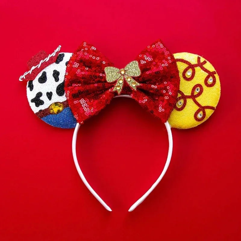 Cute Lilo & Stitch Headbands for Girls Leaves Ears Hair Bands Kids Disney Angel Hair Accessories Women Sequins Bow Baby Headwear