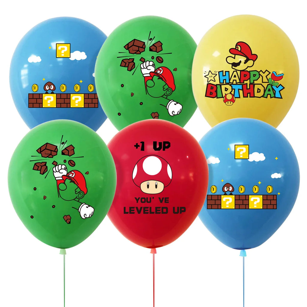 Mario Luigi Peach Princess Balloon Set Kawaii Anime Figure Balloons Kids Happy Birthday Party Decoration Supply Kids Toys Gifts