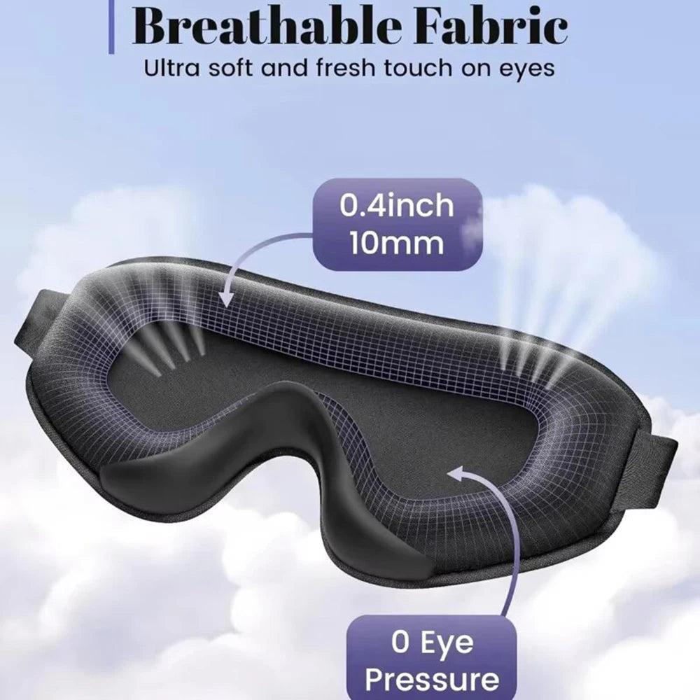 Sleep Mask Blackout Eye Mask for Sleep - 3D Breathable Soft Comfortable Eye Mask for Sleeping - Adjustable Strap Unisex