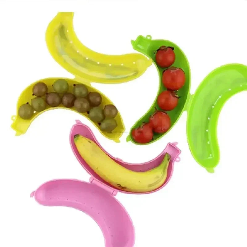 Durable Plastic Banana Container Outdoor Travel Lunch Box School Camping Kitchen Food Storage Creative Gift Idea