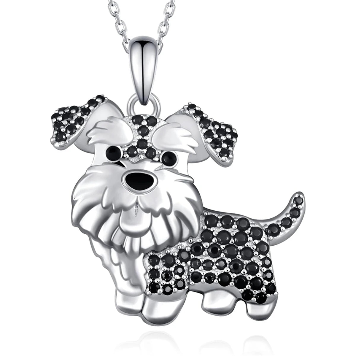 Cute Cartoon Tonguing Schnauzer Pendant Necklace for Women Fashion Ladies Puppy Animal Party Jewelry Accessories Dog Lovers Gift