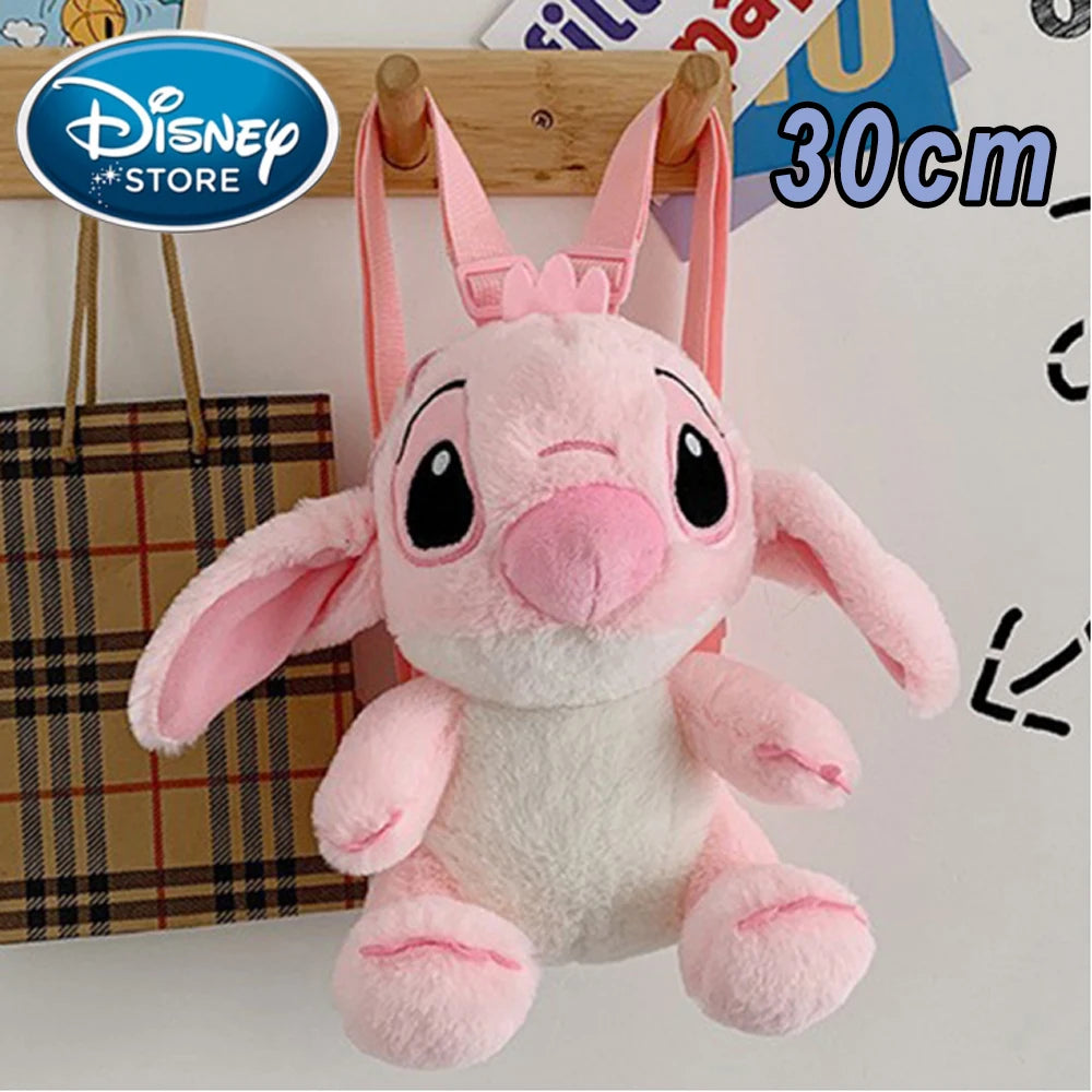 2026 Stitch Plush Backpack Ins Japanese Blue Stitch Funny Cartoon Large-Capacity Student Backpack Kindergarten Bag Child Gift