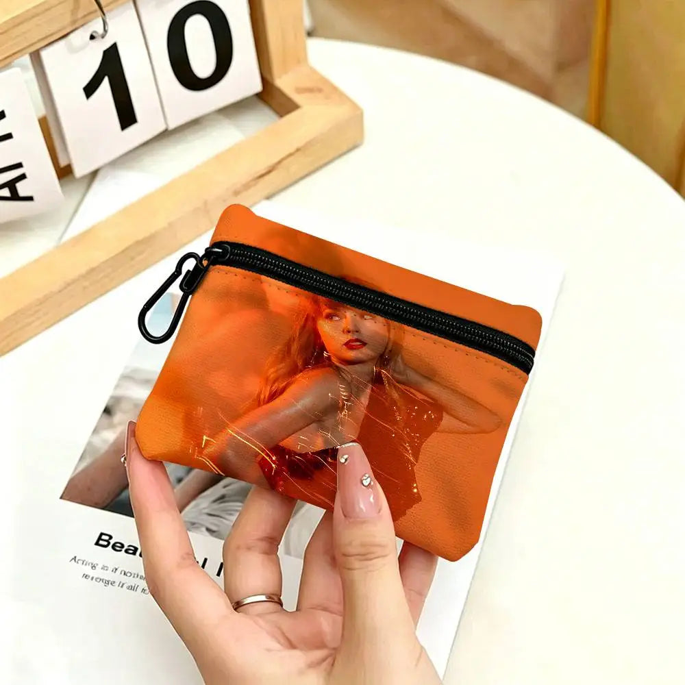 Singer T-Taylor-S-Swift-ES T-TTPD Oxford Fabric Mini Wallet Smooth Zipper Hanging Design Multi-use Small Storage Bag For Travel