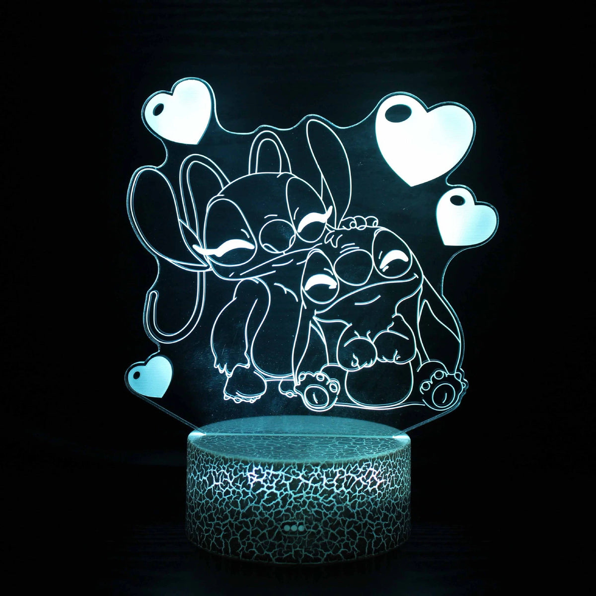 Lilo & Stitch 3D LED Night Light 7/16 Color Smart Touch Room Decor Bedside Night Light Birthday Valentine's Day Christmas Gift