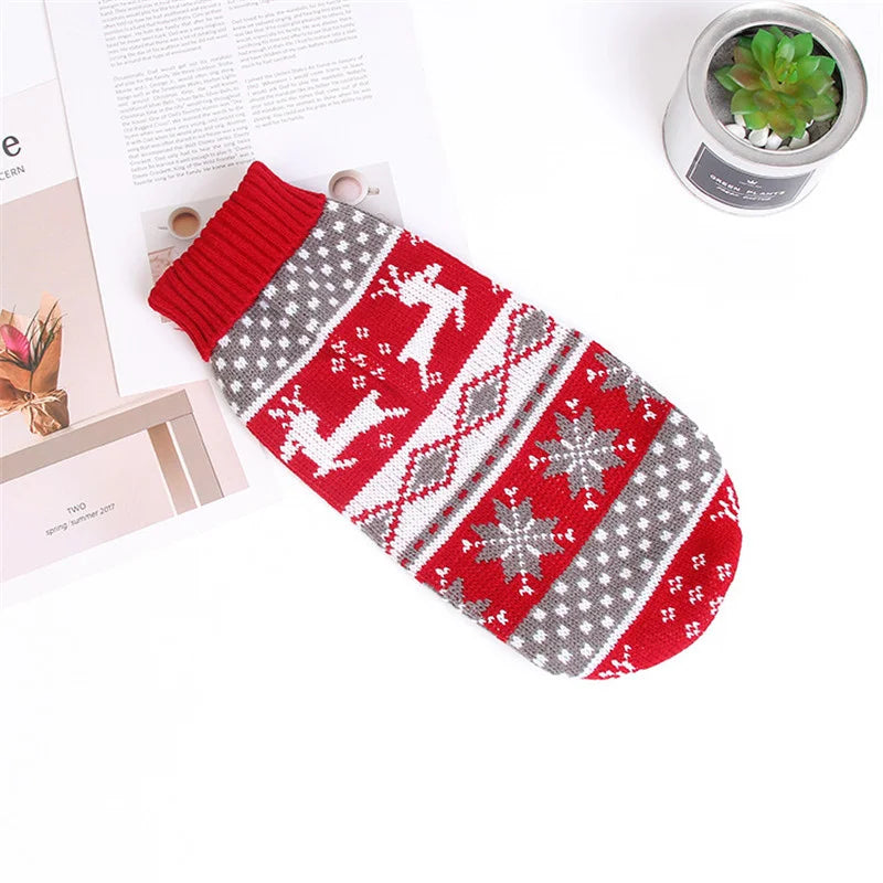 Popular Elk Print Cat Puppy Sweater Autumn Winter Pet Clothes Coat for Small Dogs Cats Cute Warm Sphynx Clothing Kitten Costume