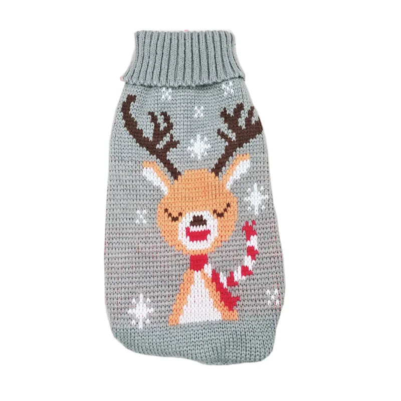 Popular Elk Print Cat Puppy Sweater Autumn Winter Pet Clothes Coat for Small Dogs Cats Cute Warm Sphynx Clothing Kitten Costume