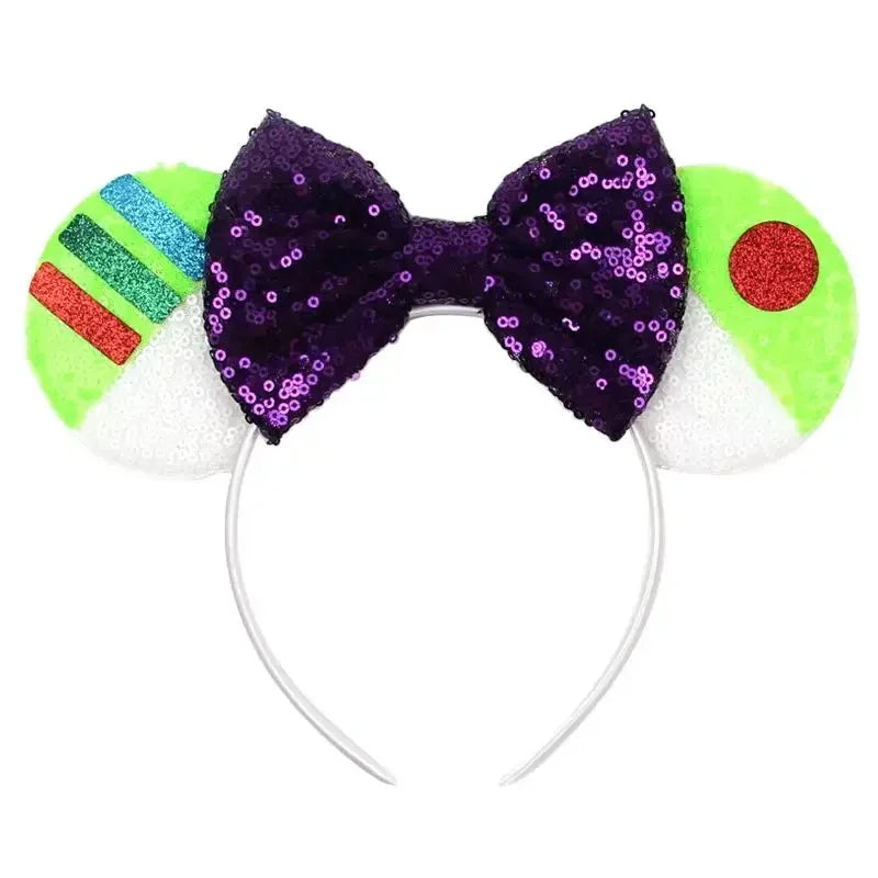 Cute Lilo & Stitch Headbands for Girls Leaves Ears Hair Bands Kids Disney Angel Hair Accessories Women Sequins Bow Baby Headwear