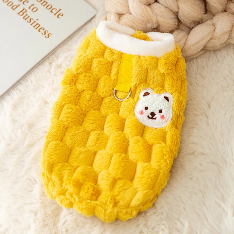 Pet Dog Warm Coat Winter Dog Clothes Kitten Puppy Vest Fleece Dog Costume Chihuahua Bichon Clothing Cardigan Girls Dog Apparel