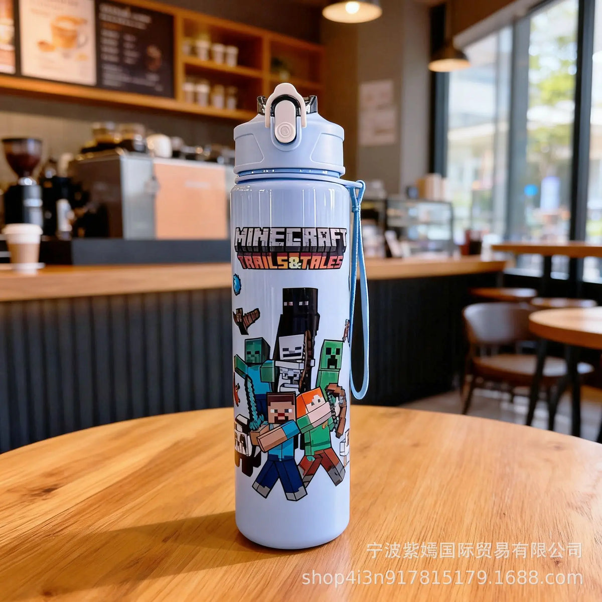 750ml Minecraft Water Cup Bottles High-capacity Drinking Straw Cup Portable Sports Outdoor Bottles Office School Gift