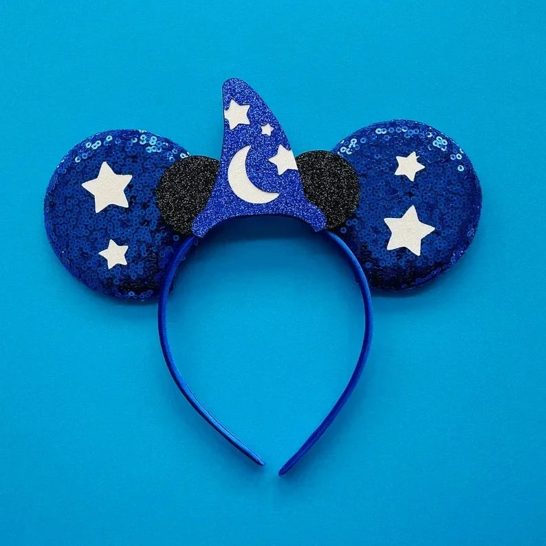 Cute Lilo & Stitch Headbands for Girls Leaves Ears Hair Bands Kids Disney Angel Hair Accessories Women Sequins Bow Baby Headwear