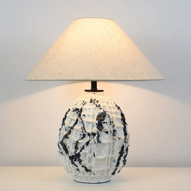 Pottery pot table lamp model room hotel bed and breakfast bedroom bedside lamp new Chinese decorative ornament