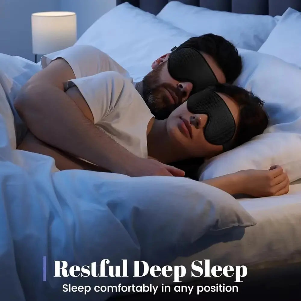 Sleep Mask Blackout Eye Mask for Sleep - 3D Breathable Soft Comfortable Eye Mask for Sleeping - Adjustable Strap Unisex