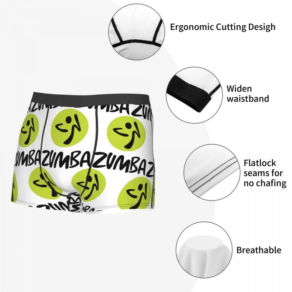 Boxer Underpants Shorts Fitness Zumba Dance Panties Men's Ventilate Underwear for Homme Man Boyfriend Gift