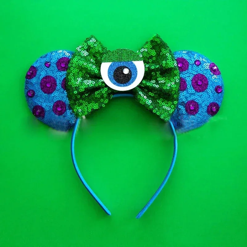 Cute Lilo & Stitch Headbands for Girls Leaves Ears Hair Bands Kids Disney Angel Hair Accessories Women Sequins Bow Baby Headwear