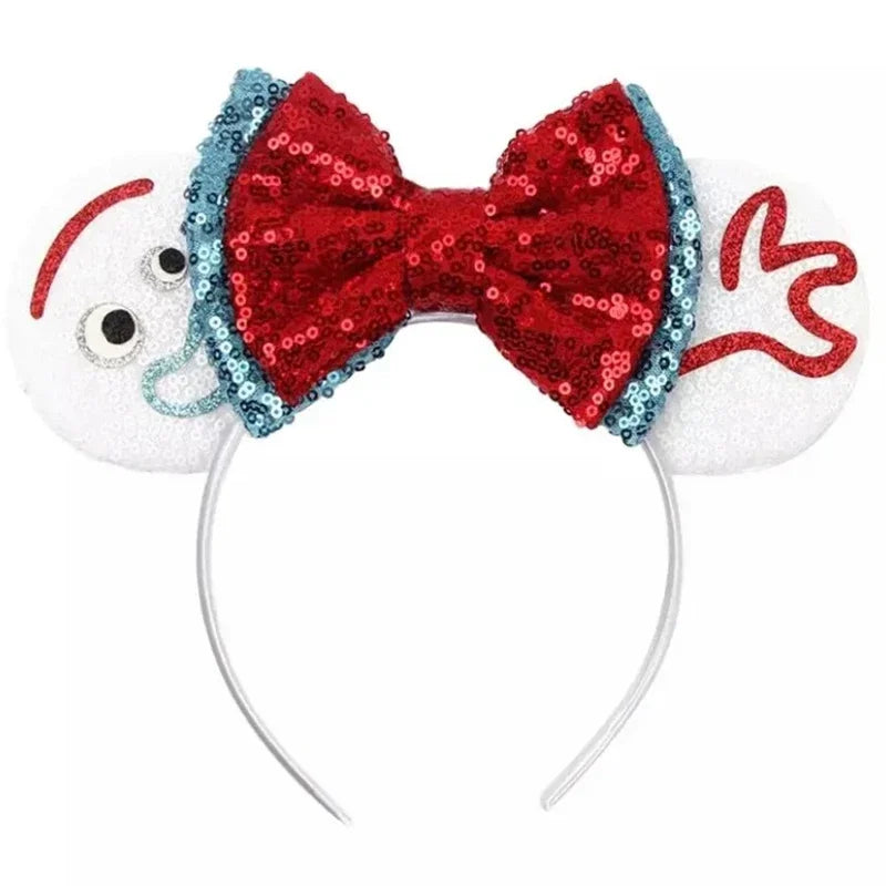 Cute Lilo & Stitch Headbands for Girls Leaves Ears Hair Bands Kids Disney Angel Hair Accessories Women Sequins Bow Baby Headwear