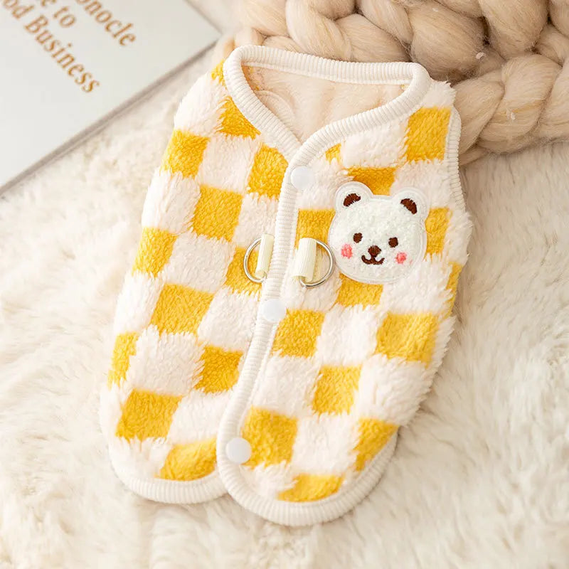 Pet Dog Warm Coat Winter Dog Clothes Kitten Puppy Vest Fleece Dog Costume Chihuahua Bichon Clothing Cardigan Girls Dog Apparel