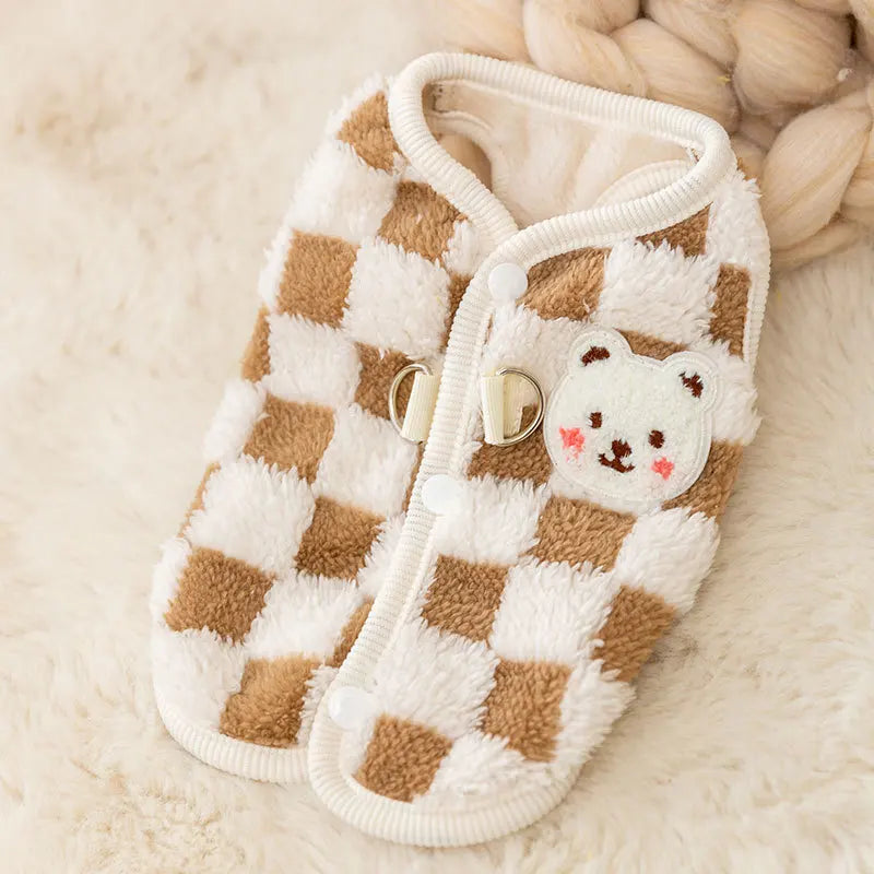 Pet Dog Warm Coat Winter Dog Clothes Kitten Puppy Vest Fleece Dog Costume Chihuahua Bichon Clothing Cardigan Girls Dog Apparel