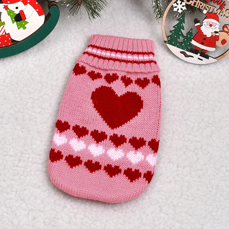 Popular Elk Print Cat Puppy Sweater Autumn Winter Pet Clothes Coat for Small Dogs Cats Cute Warm Sphynx Clothing Kitten Costume