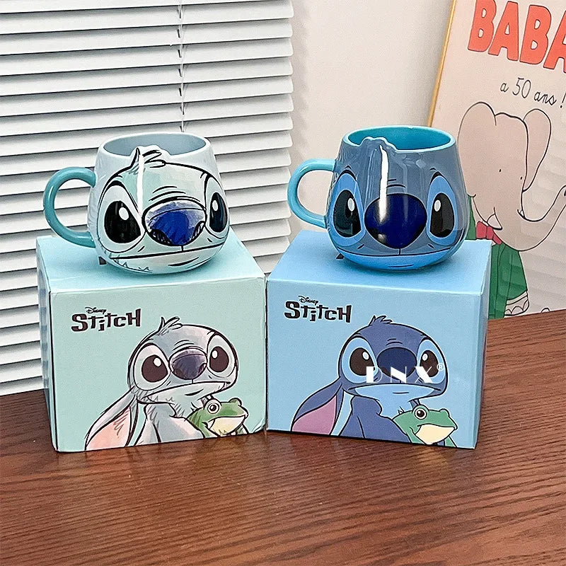 Anime Stitchss Mug ceramic Cup Large Belly Mug Coffee Milk Juice Cup Cartoon Office water bottle Birthday Christmas Gifts