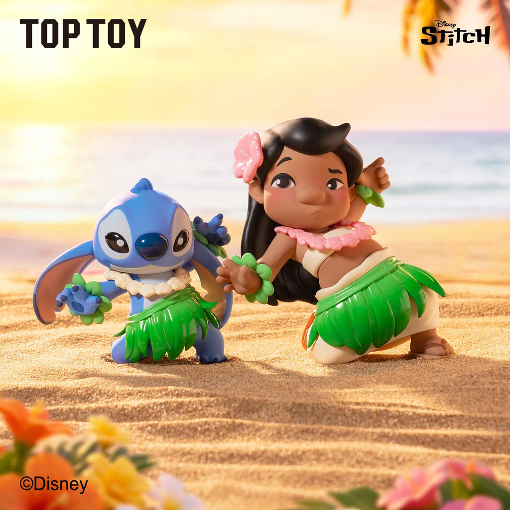 TOPTOY Stitch And Lilo Happy Daily Blind Box Collectible Figurine Removable Accessory Desktop Ornament Birthday Gift