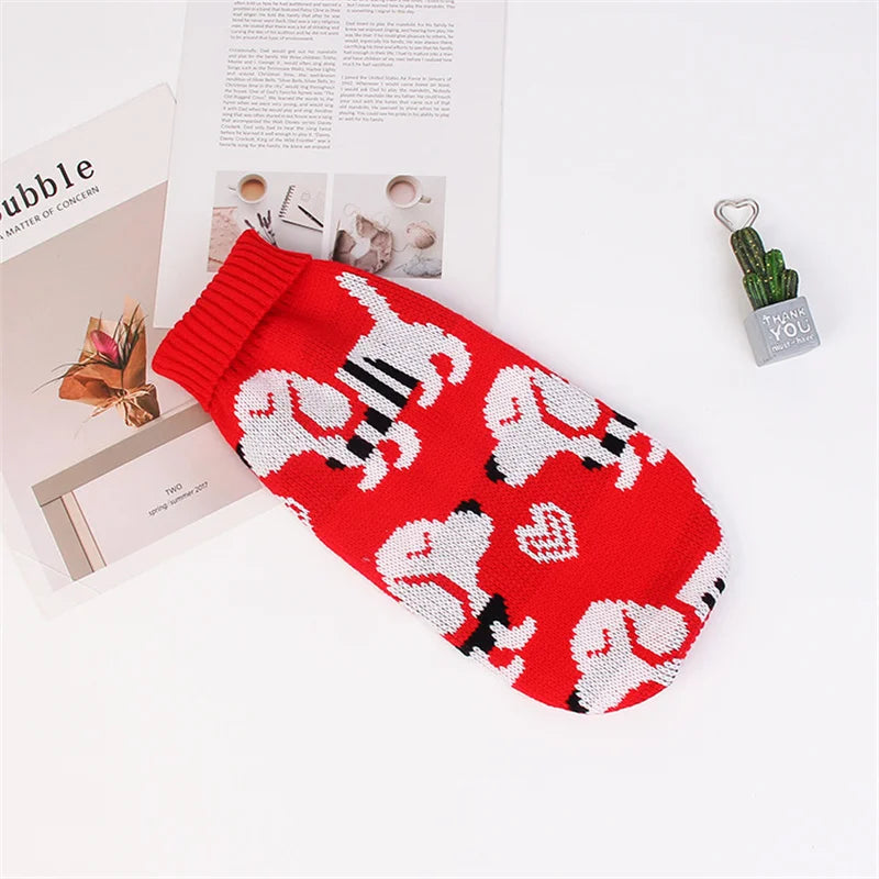 Popular Elk Print Cat Puppy Sweater Autumn Winter Pet Clothes Coat for Small Dogs Cats Cute Warm Sphynx Clothing Kitten Costume