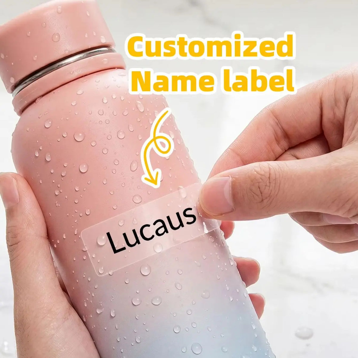 1-300PCS Custom Personalized Name Stickers, Waterproof Labels for Backpacks,Laptop Cases,Containers,Office Drawers,Lunch Boxes