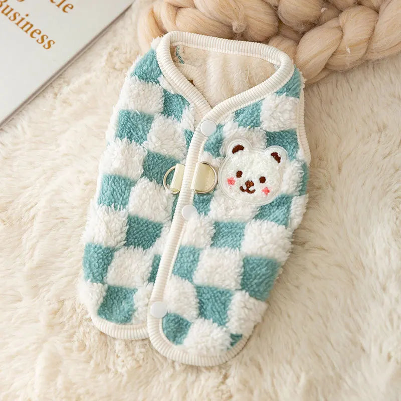 Pet Dog Warm Coat Winter Dog Clothes Kitten Puppy Vest Fleece Dog Costume Chihuahua Bichon Clothing Cardigan Girls Dog Apparel