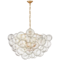 Custom Modern Hand Blown Round with Steel Brass Hanging Lamp Nordic Villa Hotel Interior Decoration Bubble Ball Pendant