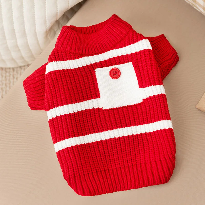 Dog Cherry Sweater Classics Plaid Dog Clothes Small Dogs Winter Pet Coat Chihuahua Bichon Yorkie Puppy Clothing Warm Pullover