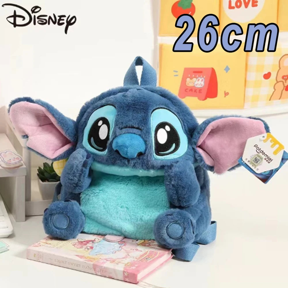 2026 Stitch Plush Backpack Ins Japanese Blue Stitch Funny Cartoon Large-Capacity Student Backpack Kindergarten Bag Child Gift